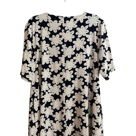 Nina Leonard Floral Navy Blue Dress Size XL - Picture 5 of 8